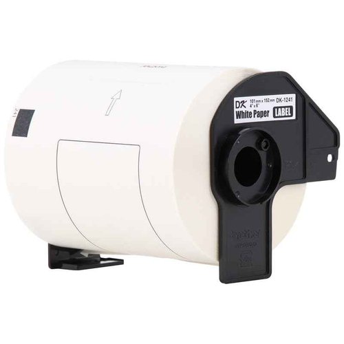Brother Genuine DK-1241 Die Cut White Labels, 4 x 6 Inch Individual Labels, Large Shipping White Paper Labels, 200 Count, (1) Roll Per Box