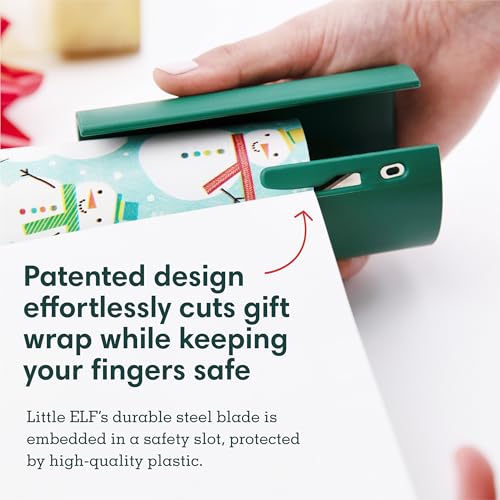 Little ELF Gift Wrap Cutter 2-Pack | Safe, Easy Holiday Paper Cutting Tool