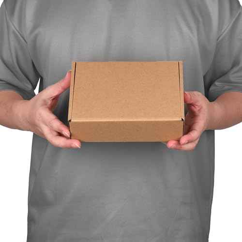 7x5x2 Shipping Boxes Set of 6, Small Cardboard Boxes for Packaging, Brown Mailing Boxes for Small Business