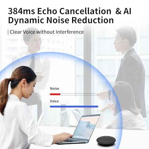 Conference Speaker and Microphone Computer Speakers with Microphone Speakerphone 360¡Æ Voice Pickup Max Bluetooth Distance 32.8ft Noise Cancellation for Video Calling Conferencing Recording