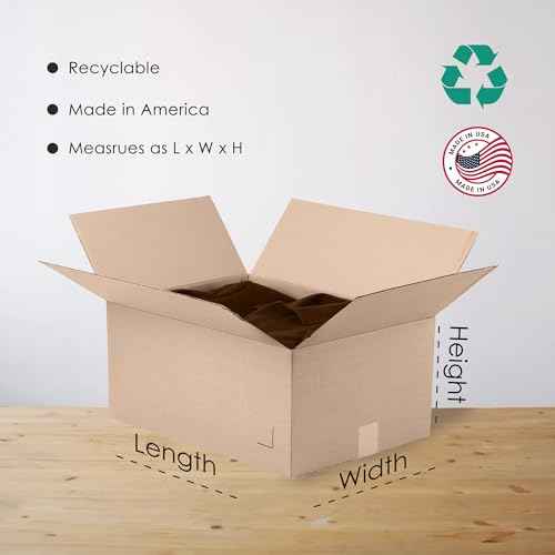 The Boxery 6"x4"x4" Brown/Kraft Corrugated Cardboard Shipping Boxes 100-Pack | Mailing, Packing, Moving & Storage for Business/Home ? Durable - Eco-Friendly, Recyclable - Made in the USA