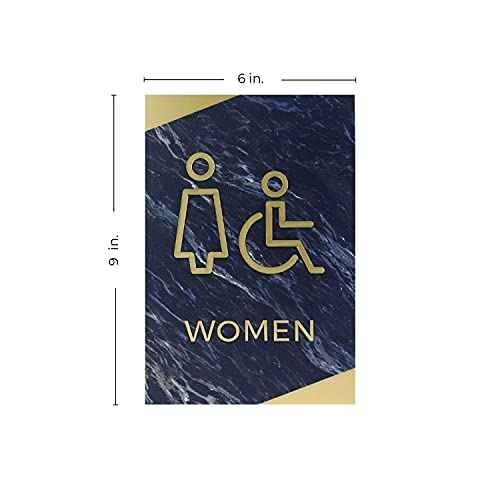 Dark Marble Men And Women Restroom Sign Set/ADA Wheelchair Accessible Bathroom Signs With Braille/Dark Marble Acrylic Signs