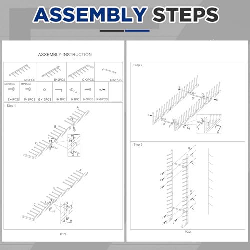 Gisafai Wall Mount Blueprint Storage Rack Hanging Vinyl File Roll Poster Display Rack Vertical Art Print Blueprint Holder for Plan Organization (44 x 21 x 11 Inches)