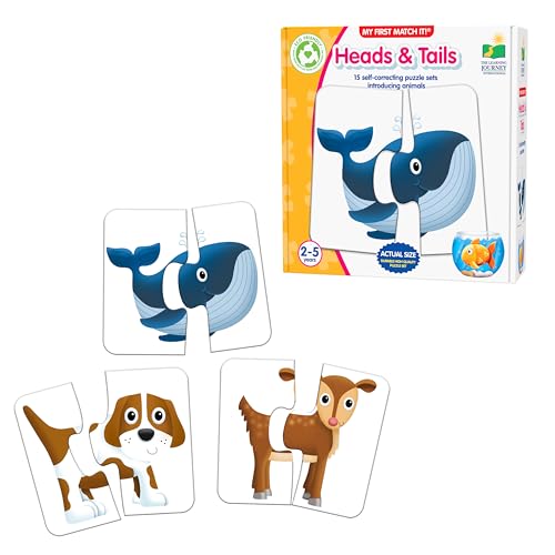 My First Match It! Head and Tails Animal Matching Puzzle - 15 Self-Correcting Educational Toys for Preschoolers