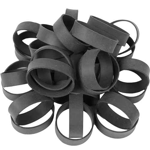 Rubber Bands Size#82 Black 65 Pieces Heavy Duty Wide Industrial Strong Elastic Rubber Bands for Office Supplies Survival Camping Biking Fishing Tactical