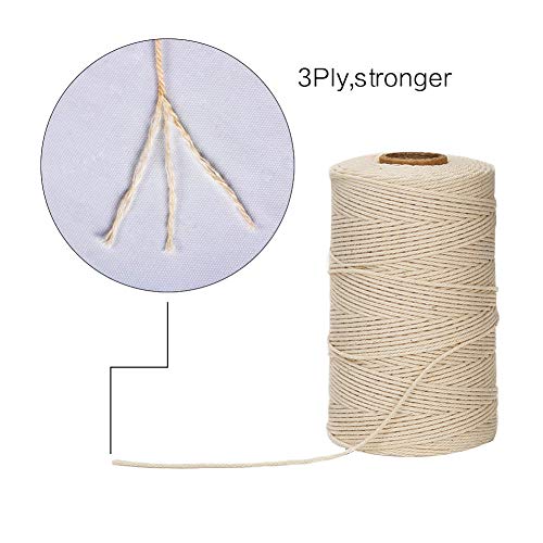 Tenn Well 656 ft 1mm 3-Ply Cooking Twine - Food Safe Cotton String