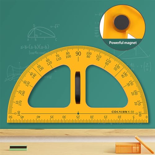 Magnetic Geometry Set for Classroom Whiteboards - Compass, Protractor, Rulers