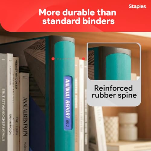 Staples Better Binder 2-Inch D-Ring View Teal - Holds 540 Sheets, Heavy Duty