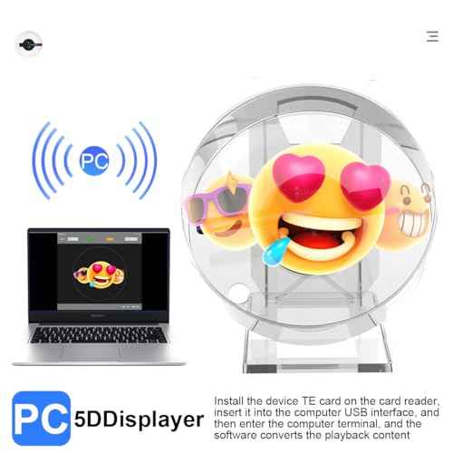 3D Hologram Fan, Magikeration 4.72 Inch 3D Holographic Fan Projector with Cover Picture Spinner for Halloween,Christmas,Thanksgiving,Easter,Parties (12cm, 4GB)