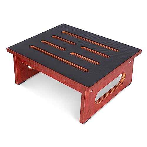 One Step Stool for Adults Seniors with Non-Slip Rubber Step Surface, 6.9" Heavy Duty Wood Stepping Stool with 450 LB Capacity Bed Steps for High Beds, Bathroom, Bedroom, Kitchen & Kids Bedside Support