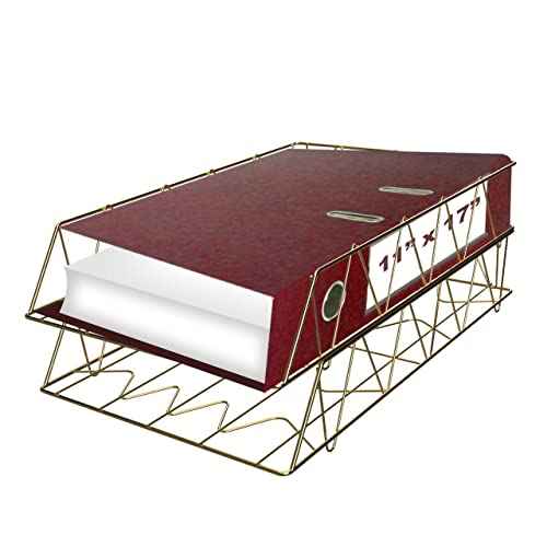 Performore 2 Pack of 11x17 Gold Stackable Wire Desk Trays, Paper Tray Organizer for Desk, Multifunctional File Document Holder and Storage for Office Desktop Organization and Accessories