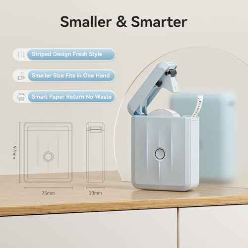 NIIMBOT Label Maker Machine Bluetooth Label Printer for School Home Office Organization,Wireless Mini Labeler D110 Upgraded Version, Label Machine with Label, Light Blue