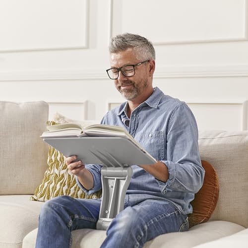 ECR4Kids The Surf Folding Portable Lap Desk, Flexible Seating, Light Grey