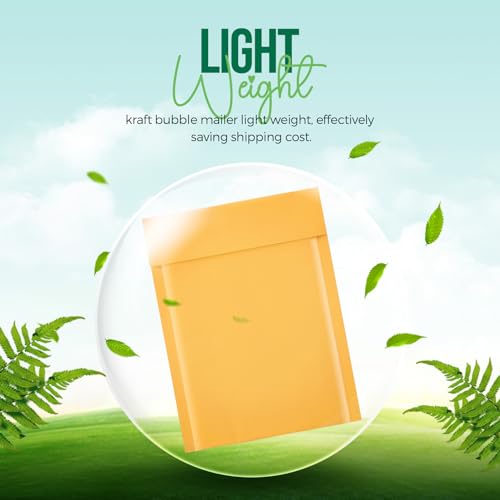 Fuxury Yellow 6x10 Inch Kraft Bubble Mailers 100 Pack Self-Seal Padded Envelopes