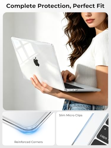 EooCoo Crystal Clear Protective Case for MacBook Air 13.6-inch M2-M5 2022-2026