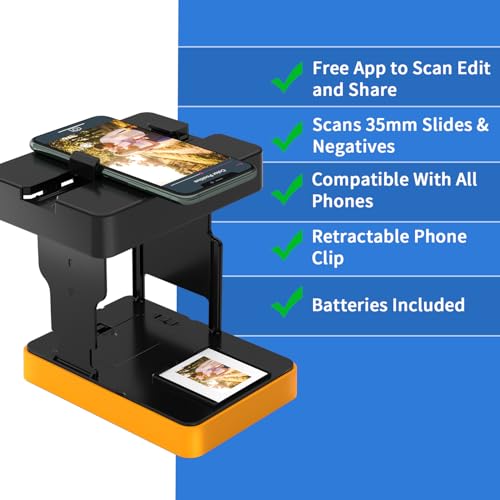 DigitConvert Yellow 35mm Mobile Film & Slide Scanner Converts Slides to Digital