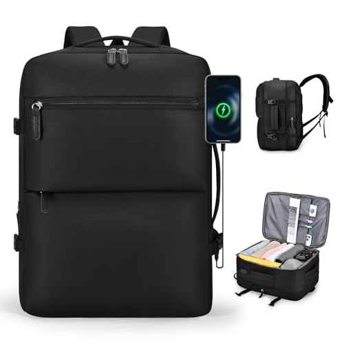 Expandable Carry On Travel Backpack,For Frontier Airlines Personal Item Bag 18x14x8 Underseat Travel Duffel Bag,17 inch Laptop Backpack Flight Approved