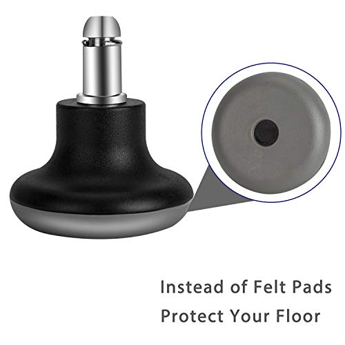 uvce Bell Glides 11mm x 22mm Replacement Chair Feet, 5pcs - Low-Profile Fixed Casters with Self-Adhesive Felt Pads