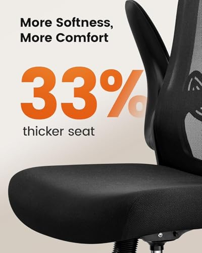 ErGear Drafting Chair Black with Footrest, Flip-Up Arms & Ergonomic Support