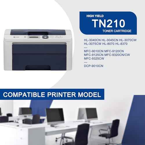 1 Pack TN210 TN210BK Black Toner Cartridge Compatible TN210 Replacement for Brother TN210 HL-3040CN 3045CN 3070CW 3075CW 8070 8370 MFC-9010CN 9120CN 9125CN 9320CN/CW 9325CW DCP-9010CN Printe