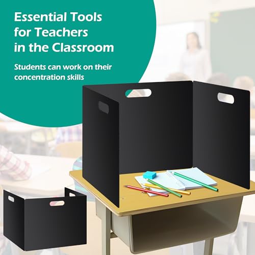 24 Pcs Privacy Folders for Students Waterproof Privacy Shields for Student Desks Divider Easy to Clean Testing Dividers for Classroom Includes Extra Blank Labels