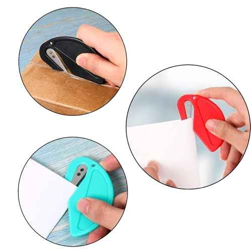 Mini Letter Opener - 6 Pcs Durable Plastic Envelope Opener - Manual Envelope Slitter for Home Office and School