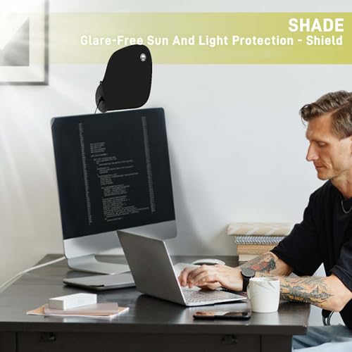 Office Desk Shade and Cubicle Shade: Blocks Light, Glare, and Disturbances. Professional, Adjustable Working Office Cubicle Accessories. Black