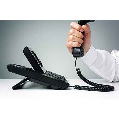 Comtrue Telephone Cord, Phone Cord,Handset Cord, Black, 2 Pack, Universally Compatible