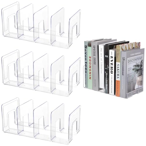 4 Pack Acrylic Desktop Book Organizers - Clear File & Purse Holders