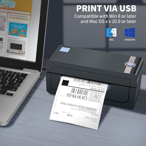 JADENS Blue Wireless Thermal Shipping Label Printer 4x6 for Shopify & Shipping