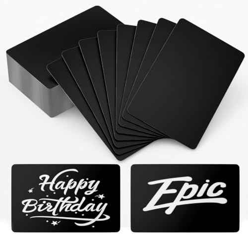 100 Pcs Metal Engraving Blanks Premium Aluminum Laser Engraving Business Card Multipurpose Custom Metal Cards 86 X 54 X 0.21 MM