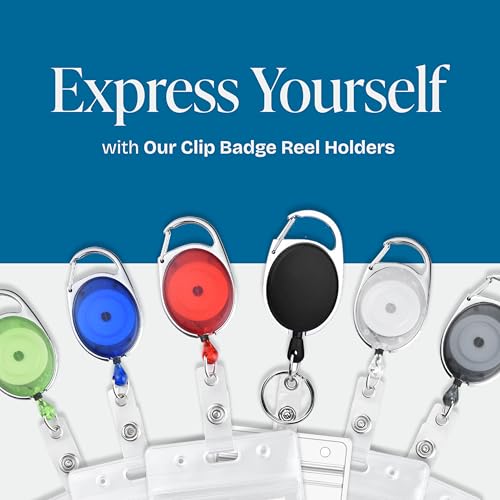 Will Well Heavy Duty Retractable ID Badge Holder 2 Pack Vertical Black