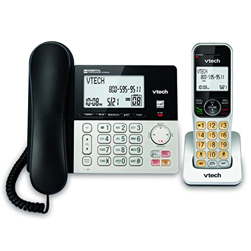 VTech VG208 DECT 6.0 Corded/Cordless Phone with Answering Machine - 1 Handset