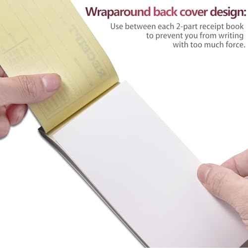 XKDOUS 2 Pack Money and Rent Receipt Book, 2-Part Carbonless, 2-3/4" x 6-1/2" Receipt Book for Small Business, 50 Sets per Book