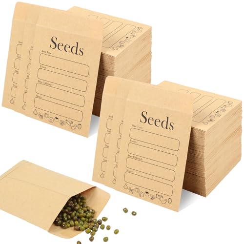 Seed Envelopes 156 Pack 3.15 x 4.72 Inches Kraft Self-Sealing Seed Storage Packets