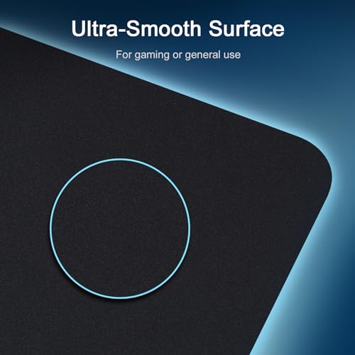 Senetem 4-Pack Gaming Mouse Pad - Non-Slip Black, 11L x 8.6W Inches