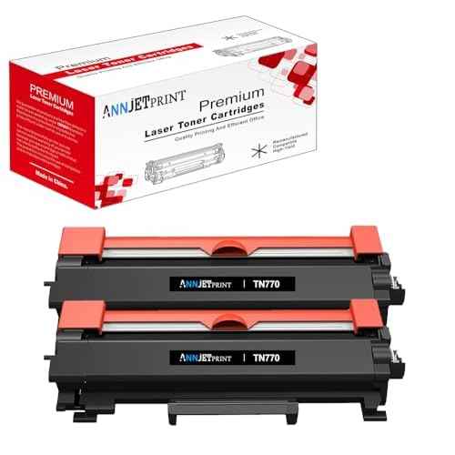 TN770 Toner Cartridge for Brother Printer - TN-770 Toner Compatible for HL-L2370DW, HL-L2370DW XL, MFC-L2750DW, MFC-L2750DW XL, TN770 2-Pack Super High Yield Black, (5,000 Pages/ Cartridge)