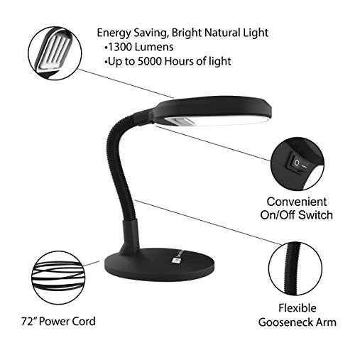 Trademark Home Collection 72-0893 Trademark Home Deluxe Black Sunlight Desk Lamp