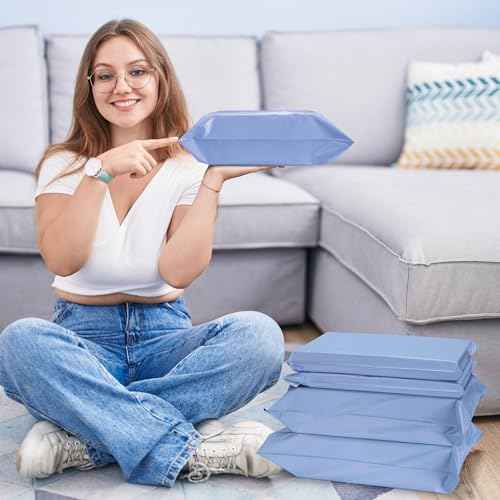 Metronic Poly Mailers 12x15.5 500pcs, Medium Size Shipping Bags for Clothes Bulk, Self-Seal Mailers Poly Bags Shipping Envelopes for Small Business, Waterproof Packaging Mailing Bags, Light Blue