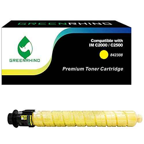 GREENRHINO Remanufactured (High Yield) Toner Cartridge Replacement for Ricoh IM C2000 / IM C2500 - 842308 (Yellow, 1-Pack)