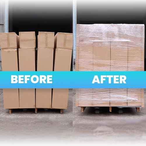 TAPEBEAR Stretch Wrap Film 15" x 760Ft Shrink Wrap Roll with Handles, Industrial Strength Clear Plastic Wrap Self-Adhering for Furniture Moving, Luggage Packing, Pallet Wrap, 60 Gauge, 2Rolls