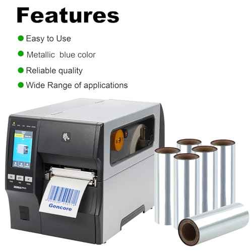 4.33'' x 328' Premium Resin Label Ribbon, Gcore 110mm x 100m Hot Stamping Ribbon, Thermal Transfer Ribbon, 1'' Core, Compatible with for Zebra TSC GoDEX Argox, 1 Roll, Metallic Blue Gold