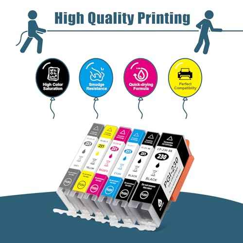 Compatible 230 231 Ink Value Pack Replacement for Canon 230 231 Ink Cartridges for Canon TS8820 Inkjet Printer, PG230 CLI231 Ink Cartridges (PGI-230/CLI-231 Ink Cartridge 6 Pack)