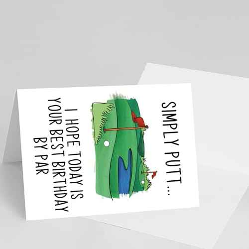 YiKaLus Funny Golf Birthday Card for Men, Snoopy Sports Bday Gifts for Dad Uncle Husband Brother, I Hope Today Is Your Best Birthday By Par
