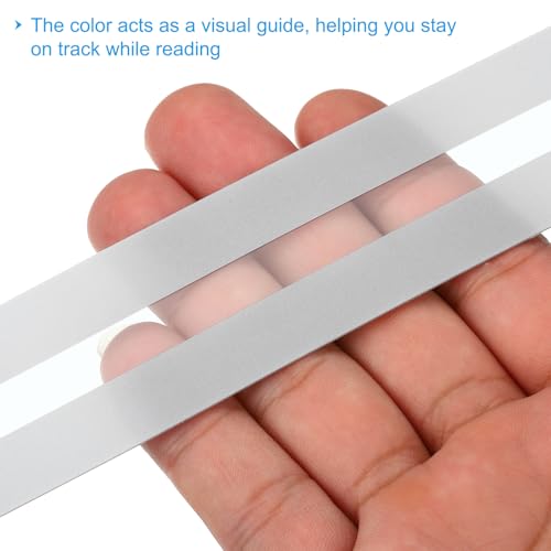 PATIKIL Gray Guided Reading Strips 19x3.2cm Set of 10 Highlight Overlay Bookmarks