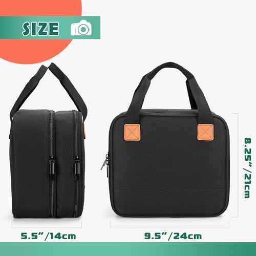 LUXJA Photo Printer Case Compatible with Canon SELPHY CP1500 / CP1300 / CP1200, Photo Printer Bag with Accessory Pockets, Black
