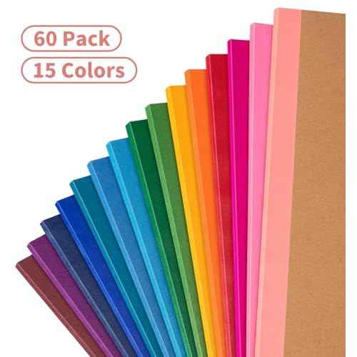 60 Pack Composition Notebook Journals Bulk, A5 Lined College Ruled Notebook, Kraft Cover with Rainbow Spines, 8.3¡±x 5.5¡±, 15 Colors 60 Pages for School Office Travel