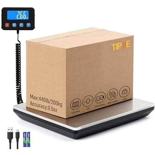 Digital Shipping Postal Scale 0.5 oz High Accuracy! 440lb Commercial Weight Scale for Package, Small Business, Mail, Warehouse, Home, Battery & Charging Cable Included
