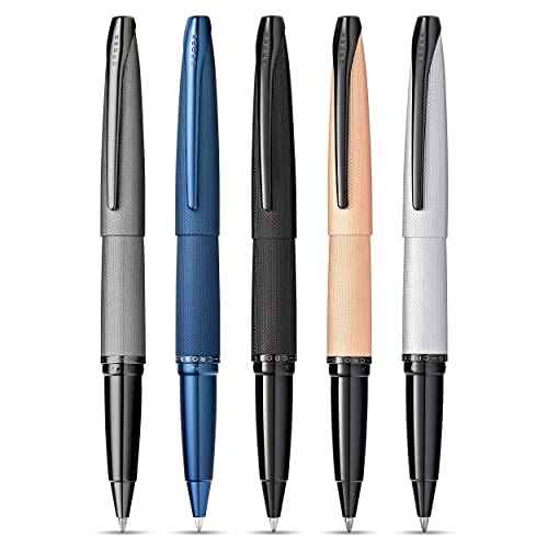 Cross ATX Refillable Rollerball Pen Presented in a Luxury Gift Box - Medium Point, Black Ink, Sandblasted Black