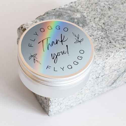 2 inch Round Holographic Thermal Sticker Labels, Waterproof & Rainbow Wave & Glitter Design, for Price/Name Tag, Barcode, DIY Custom Logo Design, Sliver(200Pcs/Roll)